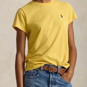 NWT Ralph Lauren Sport Women's Yellow and Gold Vintage Polo Shirt